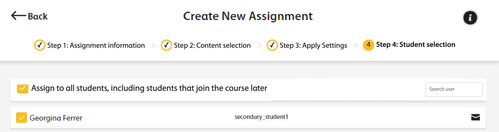 Selecting All assigns the assignemnt to all students in your course.