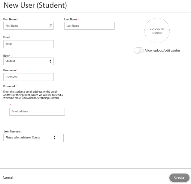 The Create New User menu is located under User Management.